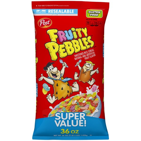 Catalog Pantry Cereal Breakfast Food Post Fruity Pebbles Gluten Free Breakfast Cereal 36 Oz Bag