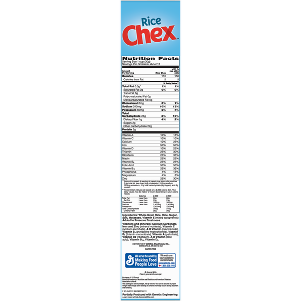 Rice Chex Cereal, Gluten Free, 18 oz - Snacks Americanos