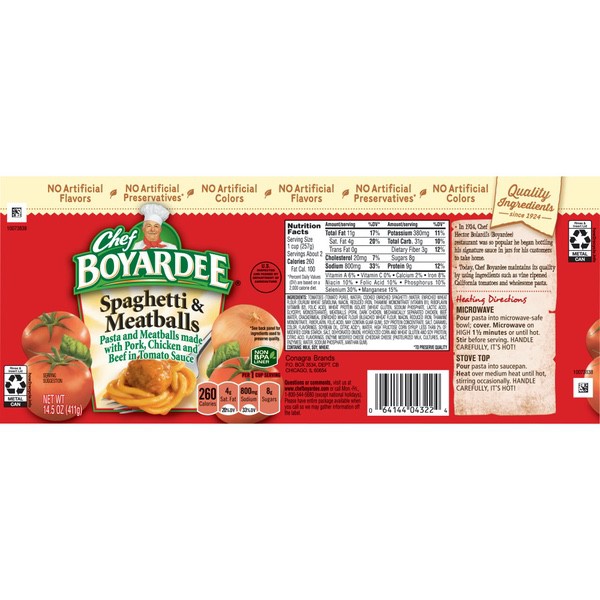 Catalog Pantry Canned Goods Chef Boyardee Spaghetti And Meatballs 14 5 Oz