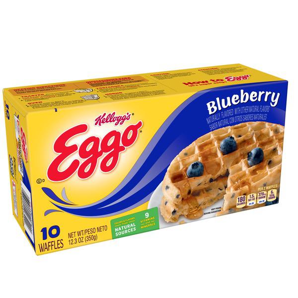 Kellogg S Eggo Frozen Blueberry Waffles Easy Breakfast 12 3 Oz 10 Ct Frozen Breakfast Frozen Catalog