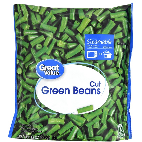 Catalog :: Frozen :: Frozen Fruits & Vegetables :: Great Value Cut Green Beans, 12 Oz