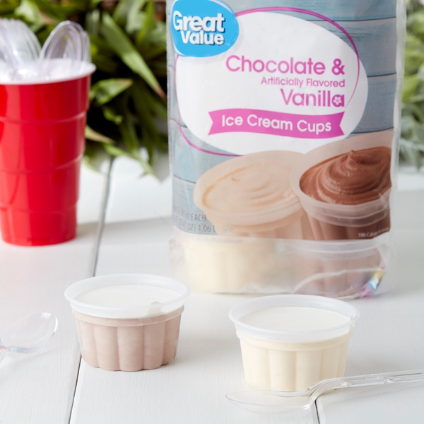 Great Value Chocolate & Vanilla Ice Cream Cups, 3 fl oz, 12 Count