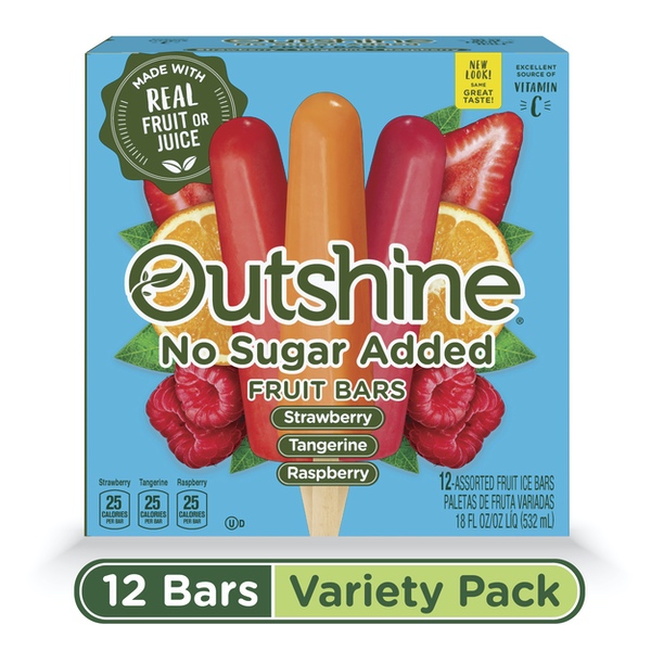 Catalog Frozen Ice Cream Outshine No Sugar Added Strawberry Tangerine Raspberry Frozen Fruit Bars 12 Ct Box Gluten Free