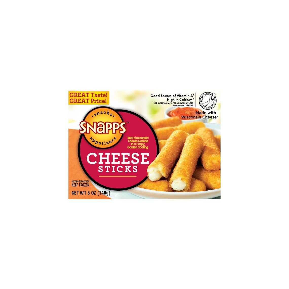 Catalog Frozen Frozen Snacks & Appetizers Snapps 5oz Cheese Sticks