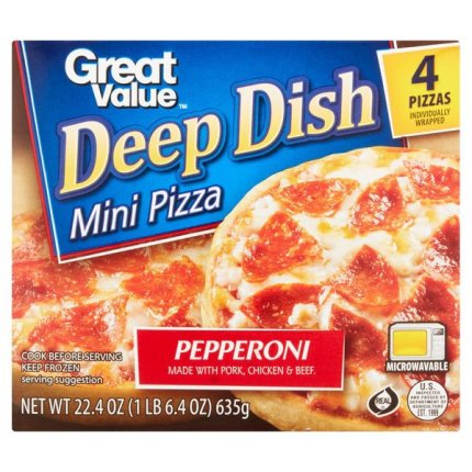 Catalog Frozen Frozen Pizza Pasta Great Value Pepperoni Pizza Deep Dish Mini 22.4 oz 4 Count