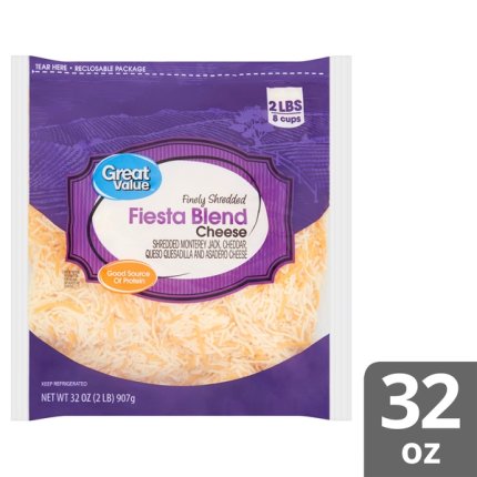 150g2個と180g1個 Great Value Fiesta Blend Finely Shredded Cheese, 8 oz Bag