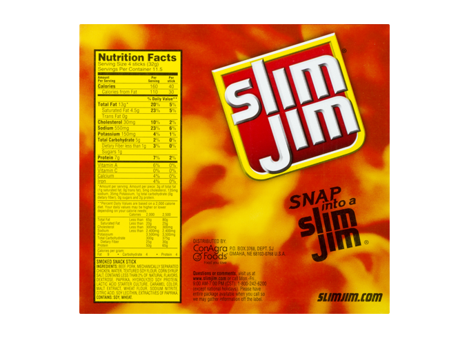 Catalog :: Snacks & Candy :: Jerky & Rinds :: Slim Jim Smoked Snack ...